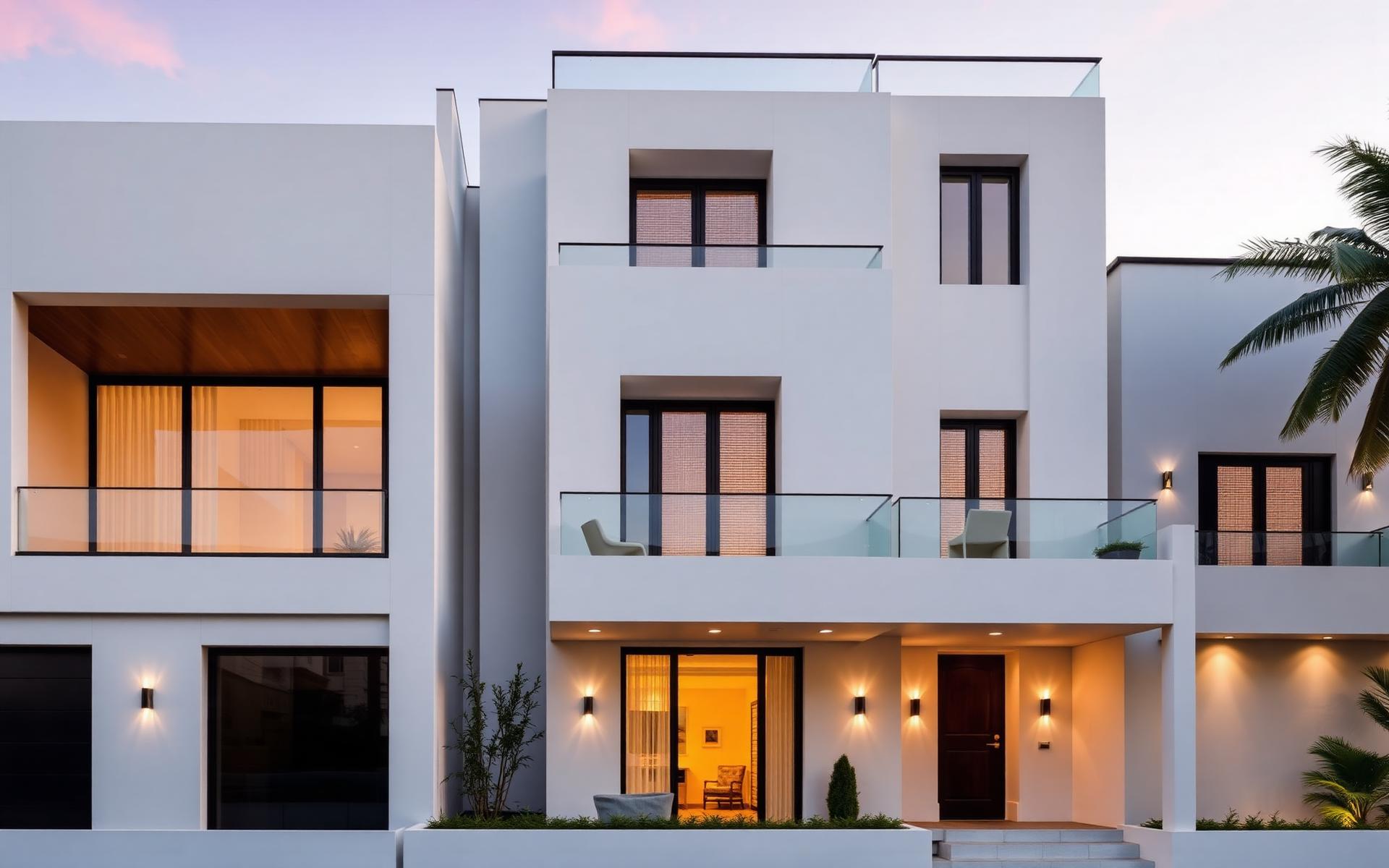 Modern architecture at dusk